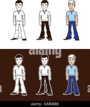 Mann-Zeichensatz Stock Vektor