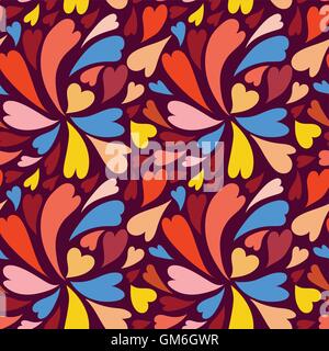 Bunte Herzen Muster Stock Vektor