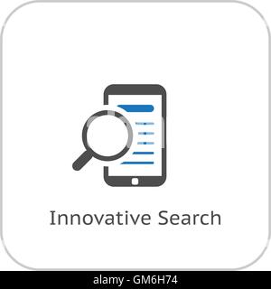 Innovative Suchsymbol. Business-Konzept. Flaches Design. Stock Vektor
