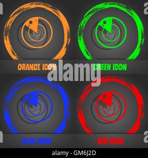 Radar-Symbol Zeichen. Moderne stilvolle. In orange, grün, blau, rot-Design. Vektor Stock Vektor