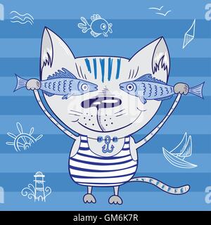 Sea Cat illustration Stock Vektor