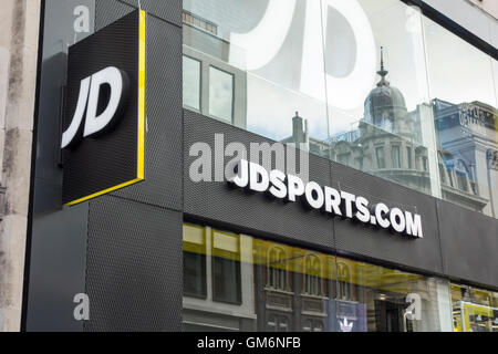 JD Sports Ladenfront, Oxford Street, London, UK Stockfoto