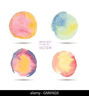 Abstrakte Aquarell handbemalt Formularsatz Stock Vektor