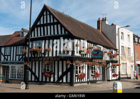 Ye Olde Red Horse Pub, Evesham, Worcestershire, England, UK Stockfoto