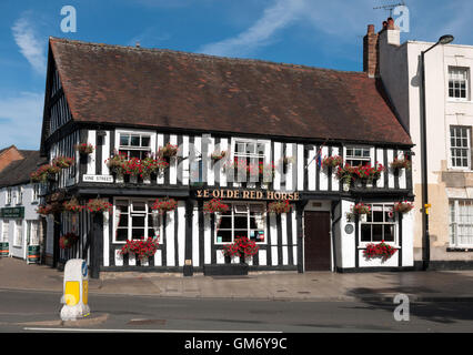 Ye Olde Red Horse Pub, Evesham, Worcestershire, England, UK Stockfoto