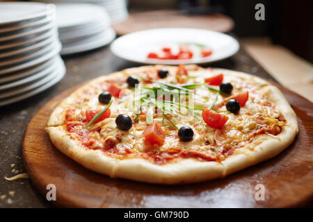 Peperoni pizza Stockfoto