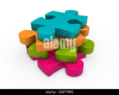 3D Puzzle aufeinander folgenden Stockfoto