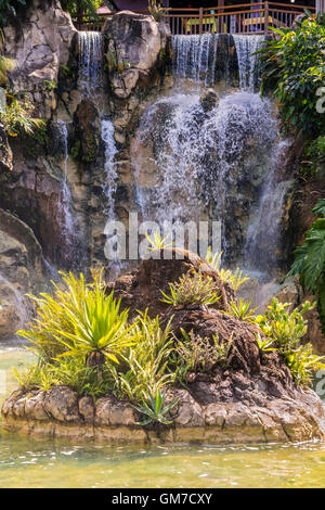 Wasserfall bei Balata botanische Gärten Guadeloupe Antillen Stockfoto