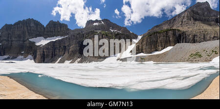 Panoramische Ansicht der Grinnell Gletscher im Glacier-Nationalpark im US-Bundesstaat Montana. Stockfoto