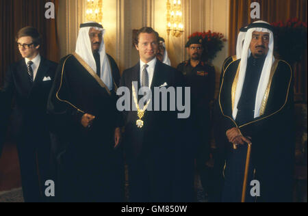 König CARL XVI GUSTAF von Schweden mit König Khalid von Saudi-Arabien Stockfoto