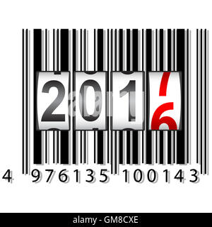 Neue Jahr 2017 Zähler, Barcode, Illustration. Stockfoto