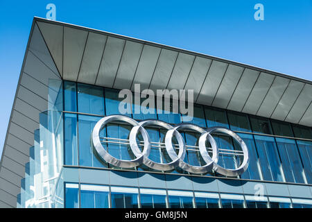 Exterieur des Audi West London Showroom in Brentford, West London, UK Stockfoto