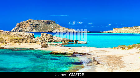 wunderschönen türkisblauen Strand Lefkos, Karpathos Insel, Griechenland Stockfoto