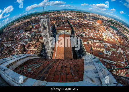 Panoramablick vom Santa María de Fiore in Florencia (Firence) Stockfoto