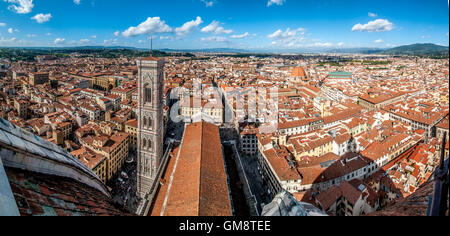 Panoramablick vom Santa María de Fiore in Florencia (Firence) Stockfoto