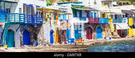 traditionelle authentisches Fischerdorf Klima. Insel Milos, Griechenland Stockfoto