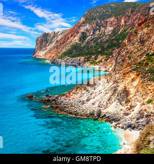 wilde Strände von Milos Insel, Griechenland, Kykladen Stockfoto