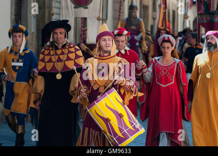 Die historische Reenactment "Karussell der Saracino" in Arezzo. Stockfoto