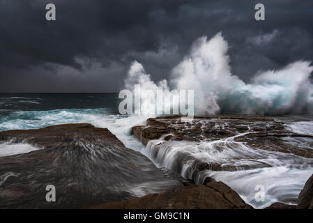 Australien, New South Wales, Clovelly, Shark point am Abend Stockfoto