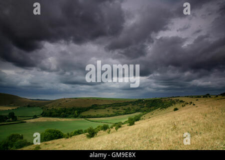 Fontmell nach unten blicken nach Compton hinunter, Dorset, England, UK Stockfoto