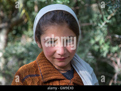 Porträt eines afghanischen Mädchen, Badakhshan Provinz Ishkashim, Afghanistan Stockfoto