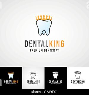 Teethcare-Logo-Vorlage. Dental-Icon-Set. Zahnarzt Klinik Abzeichen, Kieferorthopäde Illustration, Zähne-Vektor-Design, mündliche Hygieniker Konzept für stationäre, Zahn branding T-shirts Bild, Visitenkarte Grafik Stock Vektor