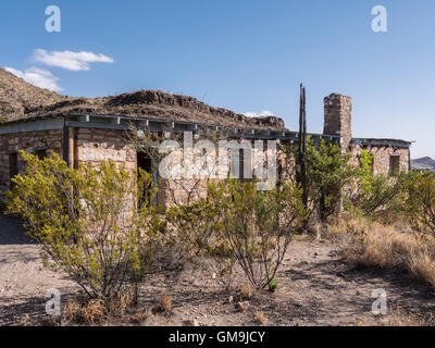 Homer Wilson Blue Creek Ranch, Ross Maxwell Scenic Drive, Big Bend Nationalpark, Texas. Stockfoto