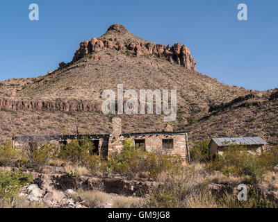 Homer Wilson Blue Creek Ranch, Ross Maxwell Scenic Drive, Big Bend Nationalpark, Texas. Stockfoto