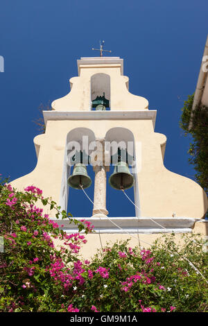 Paleokastritsa Kloster Glockenturm, Korfu, Griechenland Stockfoto