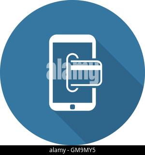Mobile-Banking-Symbol. Business-Konzept. Flaches Design. Stock Vektor