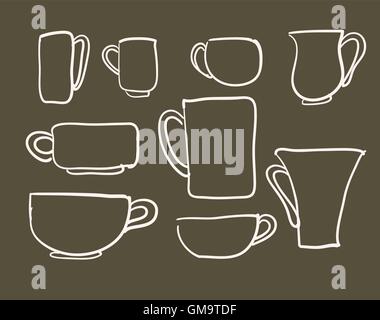 Legen Sie Tassen Vektor Stock Vektor
