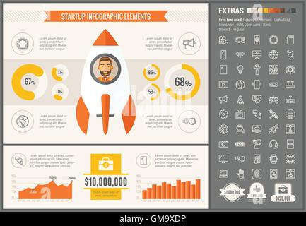 Flache Technikgestaltung Infografik Vorlage Stock Vektor