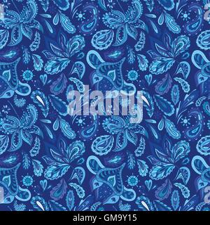 Blaue frische indische Vektormuster Stock Vektor