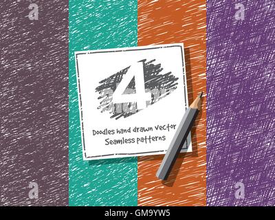 Kritzeleien Hand gezeichnete abstrakte nahtlose Muster. Stock Vektor