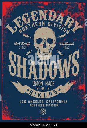 Oldtimer Motorrad mit Grunge Hintergrund.  Dieses Kunstwerk kann als Druck auf T-shirts und Taschen, stationär oder als Poster verwendet werden. Stock Vektor