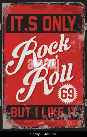 Vintage Rock Poster mit Grunge Hintergrund. Dieses Kunstwerk kann als Druck auf T-shirts, stationär oder als Poster verwendet werden. Stock Vektor