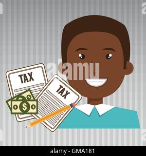 Menschen steuern Rechnungen Bleistift Stock Vektor