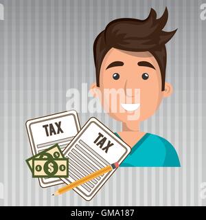 Menschen steuern Rechnungen Bleistift Stock Vektor