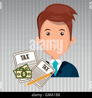 Menschen steuern Rechnungen Bleistift Stock Vektor