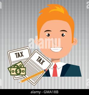 Menschen steuern Rechnungen Bleistift Stock Vektor