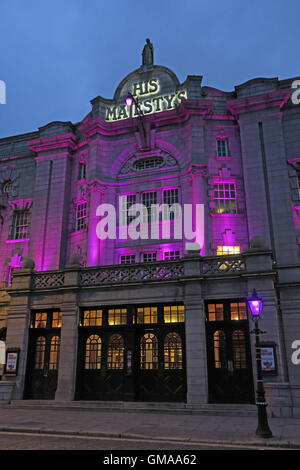 Seine Majestys Theaters, Aberdeen City Centre, Schottland, UK in der Nacht Stockfoto