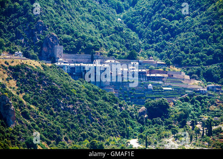 Dionissiou Kloster, Athos-Halbinsel, Berg Athos, Chalkidiki, Griechenland Stockfoto