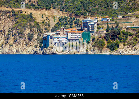 Grigoriou Kloster, Athos-Halbinsel, Berg Athos, Chalkidiki, Griechenland Stockfoto