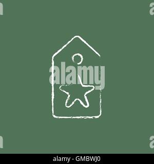 -Tag mit Stern-Symbol in der Kreide gezeichnet. Stock Vektor