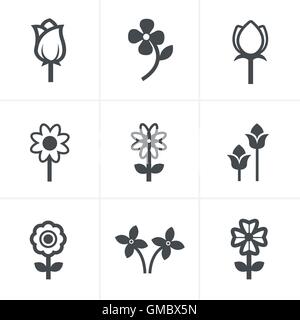 Vektor-Blume-Icon-set Stock Vektor