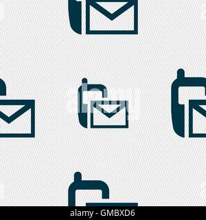 Symbol "Mail". Briefumschlag-Symbol. Nachricht Sms Zeichen. Nahtlose abstrakten Hintergrund mit geometrischen Formen. Vektor Stock Vektor