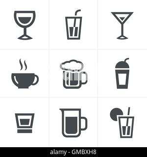 Trinken Sie Icons Set, Vektor-Design Stock Vektor