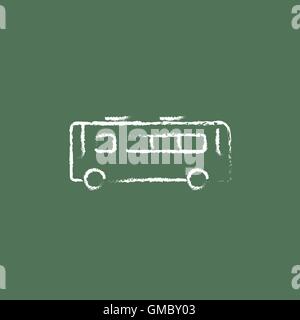 Bus-Symbol in der Kreide gezeichnet. Stock Vektor