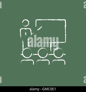 Business Präsentation Symbol in Kreide gezeichnet. Stock Vektor