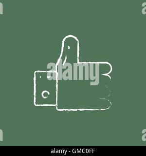 Hand mit Daumen oben Symbol in Kreide gezeichnet. Stock Vektor